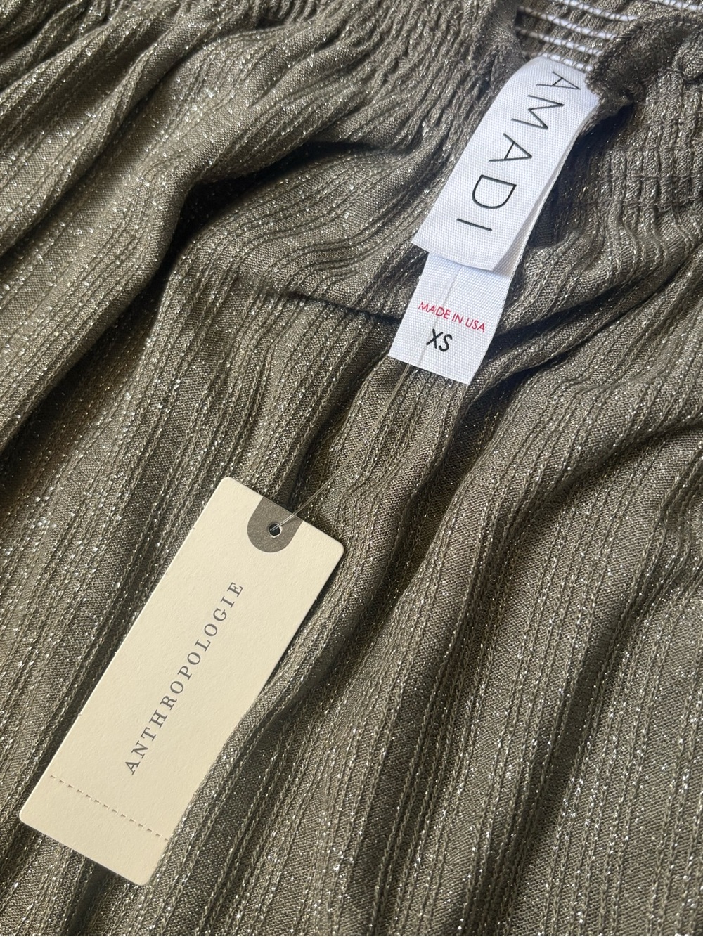 AMADI by Anthropologie Gray Shimmery Cami Tank Top